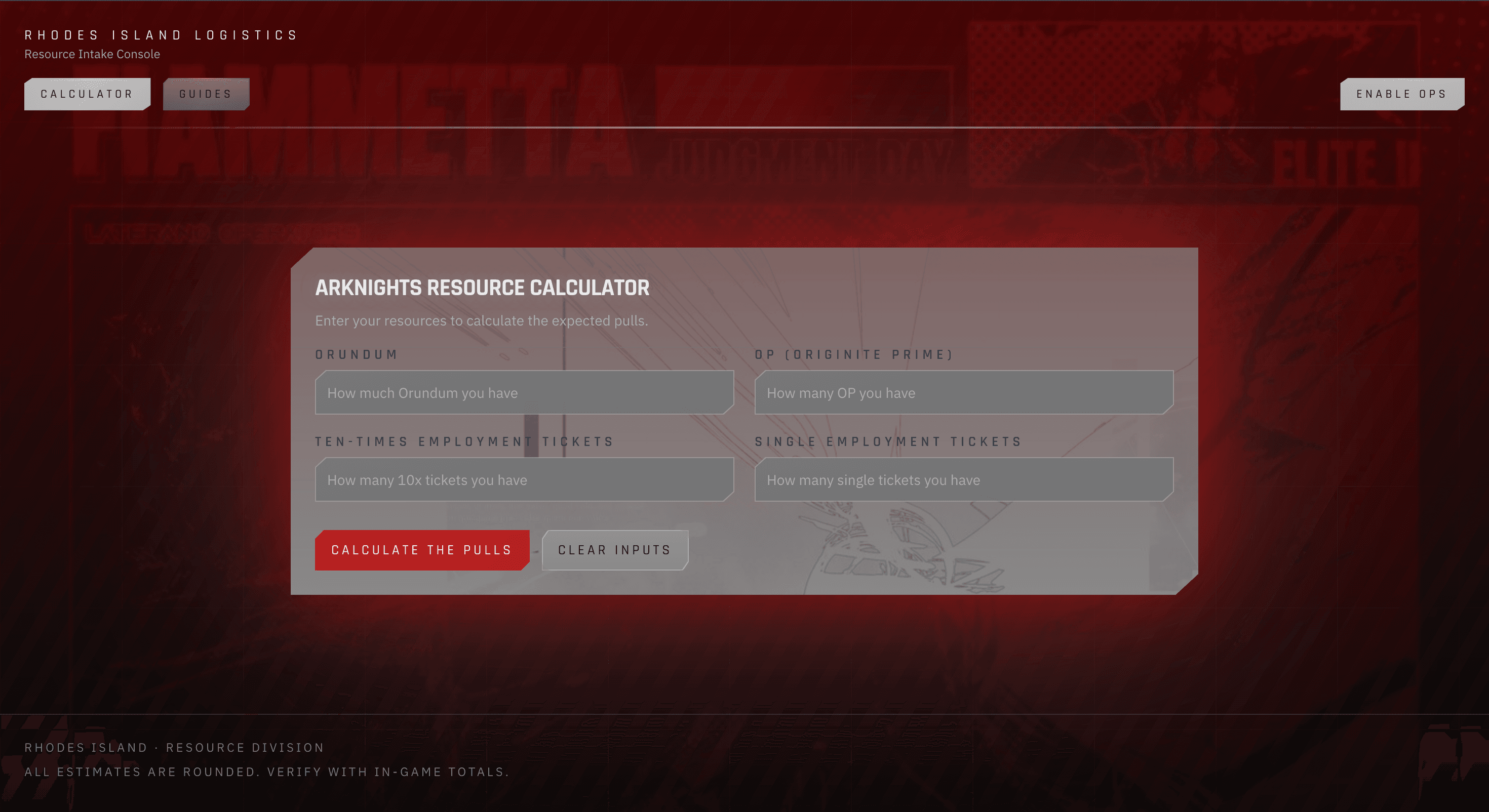 Arknights Resource Planner